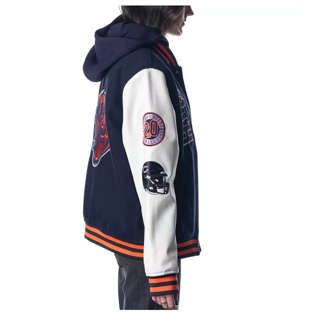 The Wild Collective Chicago Bears Varsity Jacket Unisex Small - Picture 3 of 5